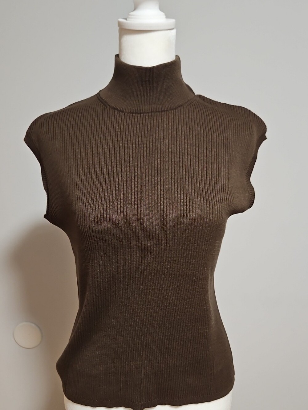 Coldwater Creek Brown Ribbed Sleeveless Top